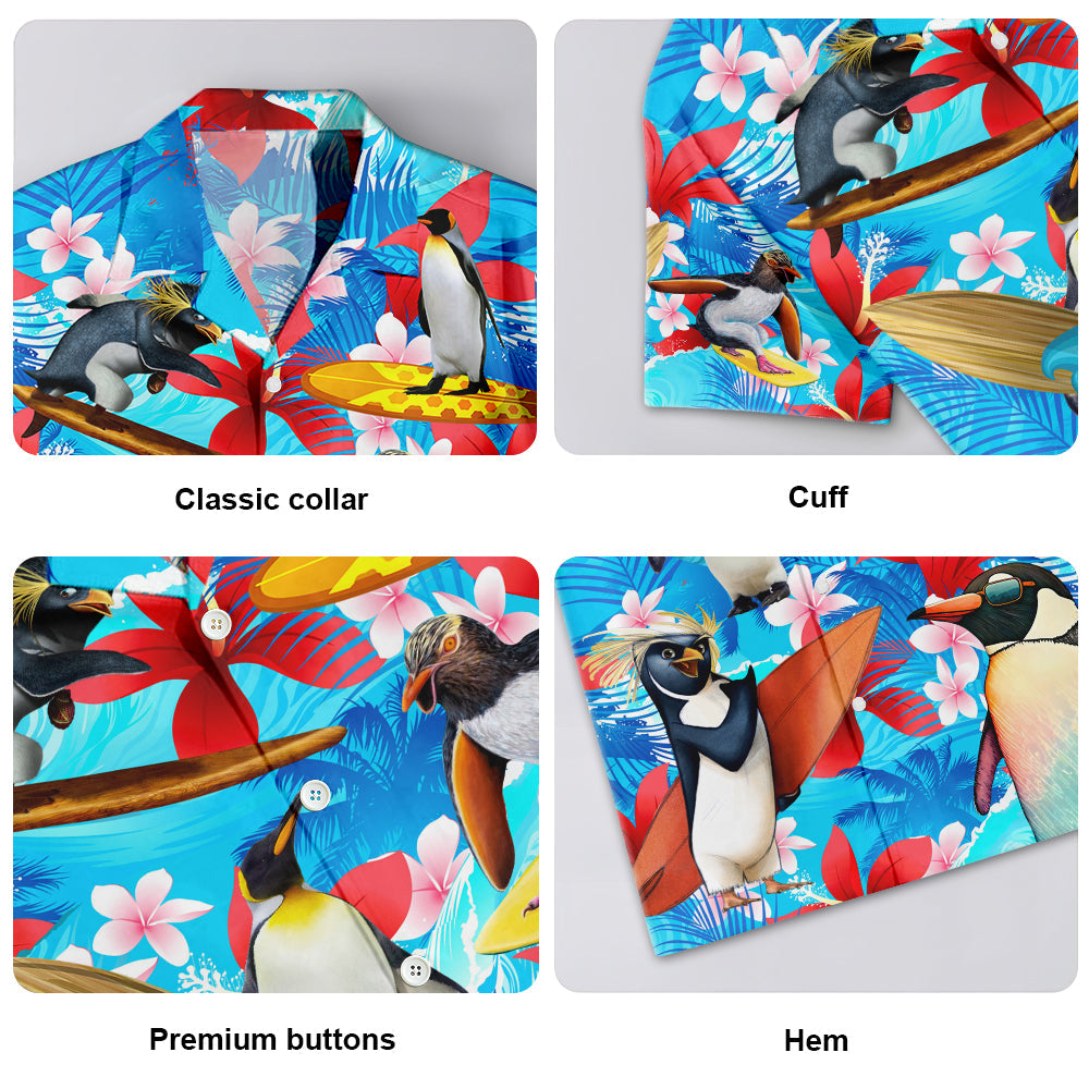 Penguin Funny Color Surf - Hawaiian Shirt