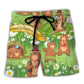 Groundhog Day Grass Lover Flowers - Beach Short Reefox - Owls Matrix LTD