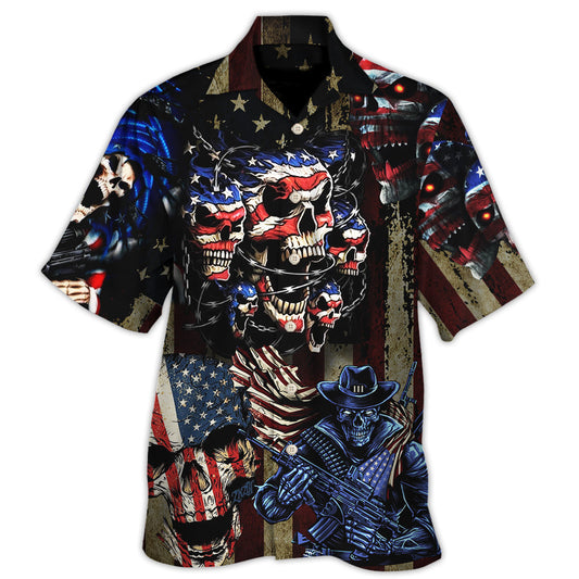 America Skull Pride Cool Style - Hawaiian Shirt
