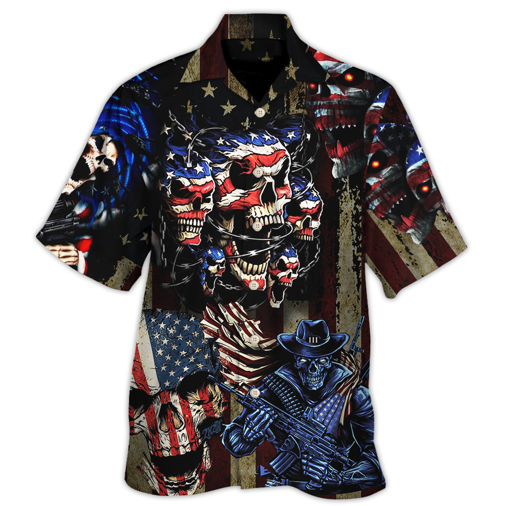 America Skull Pride Cool Style - Hawaiian Shirt