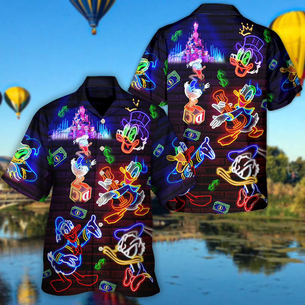 Donald Duck Happy Money Neon Sign - Hawaiian Shirt