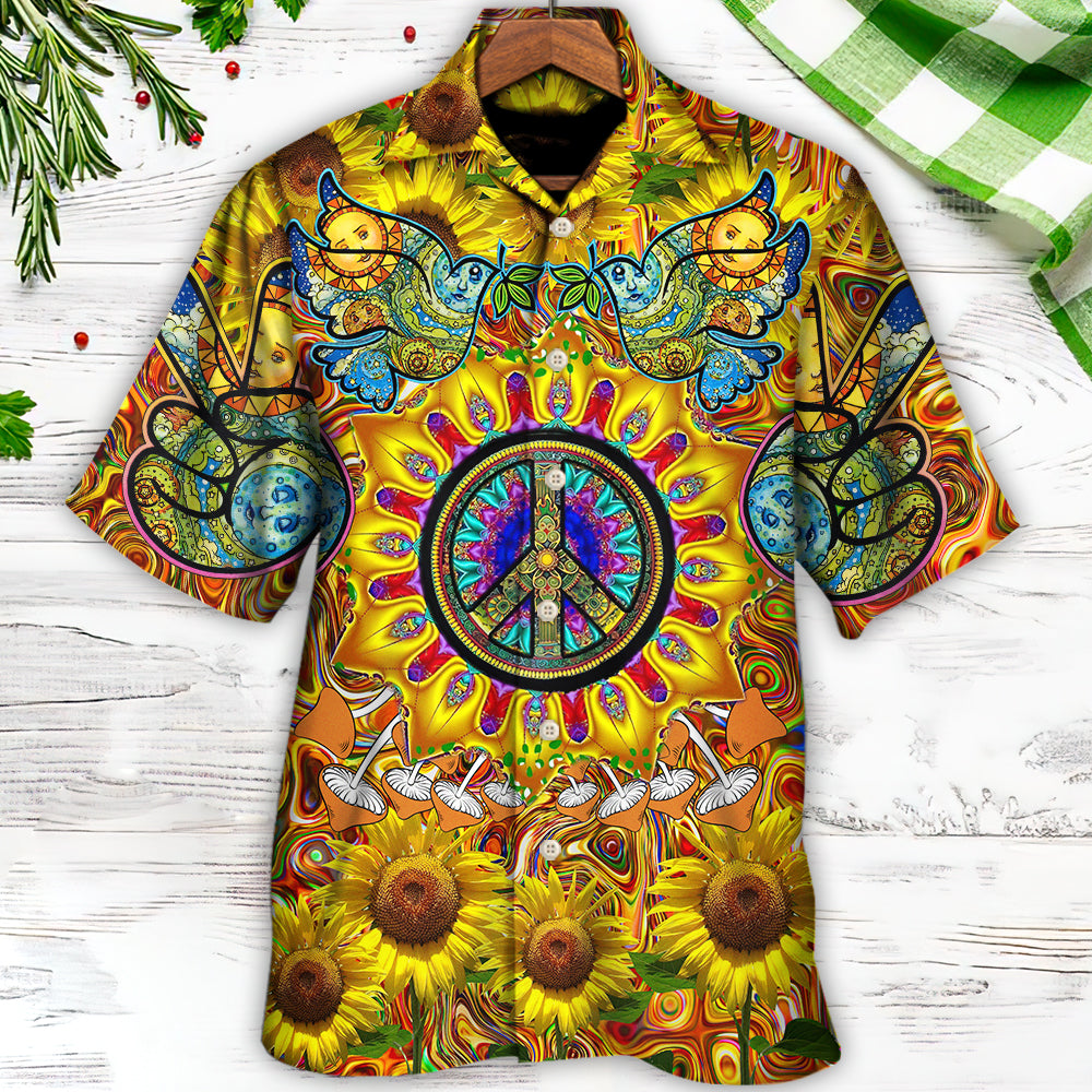 Hippie Sunflowers Love Sunshine Yellow Amazing Style - Hawaiian Shirt - Reefox