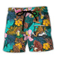 Golf Funny Bigfoot Playing Golf Golf and Beer Tropical Lover - Beach Short Reefox