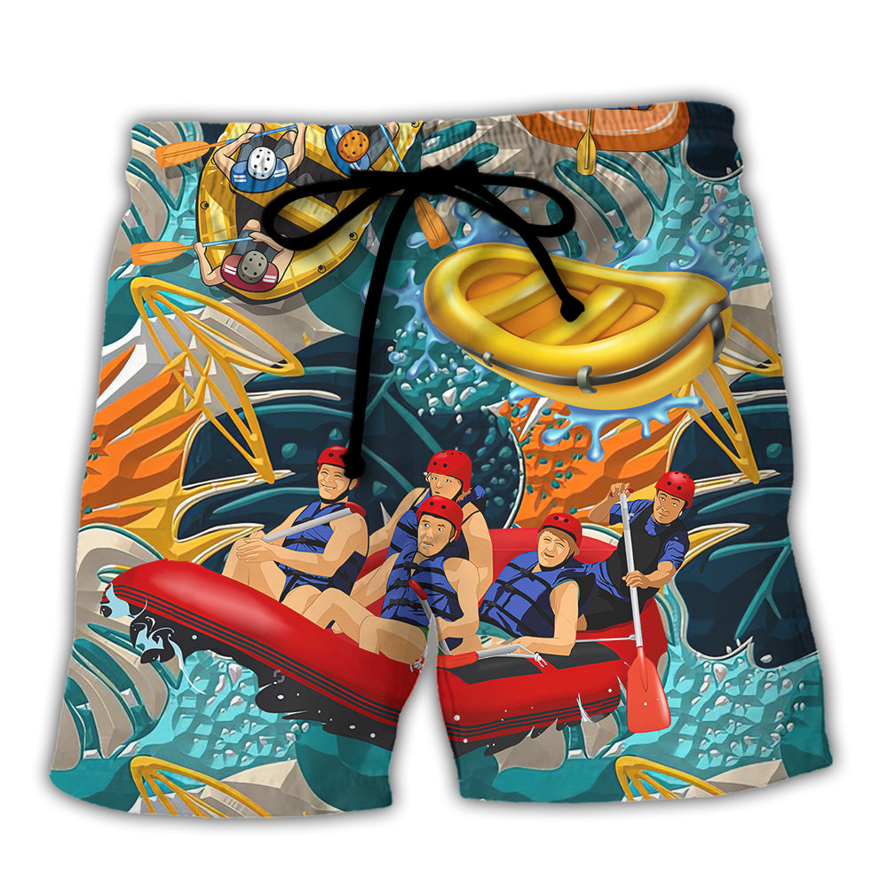 Water Rafting River Rafting Team Lover Tropical Style - Beach Short Reefox - Owls Matrix LTD
