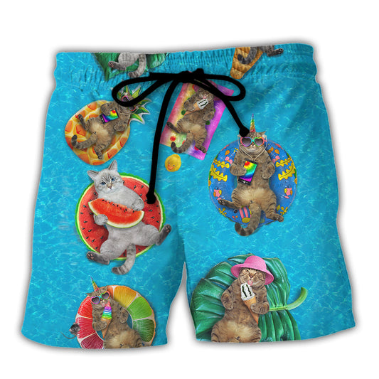 Beach - Cat Sunbathing Sunshine Good Times And Tan Lines - Beach Short