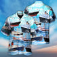 Cargo Ship Blue Sea Amazing Style - Hawaiian Shirt