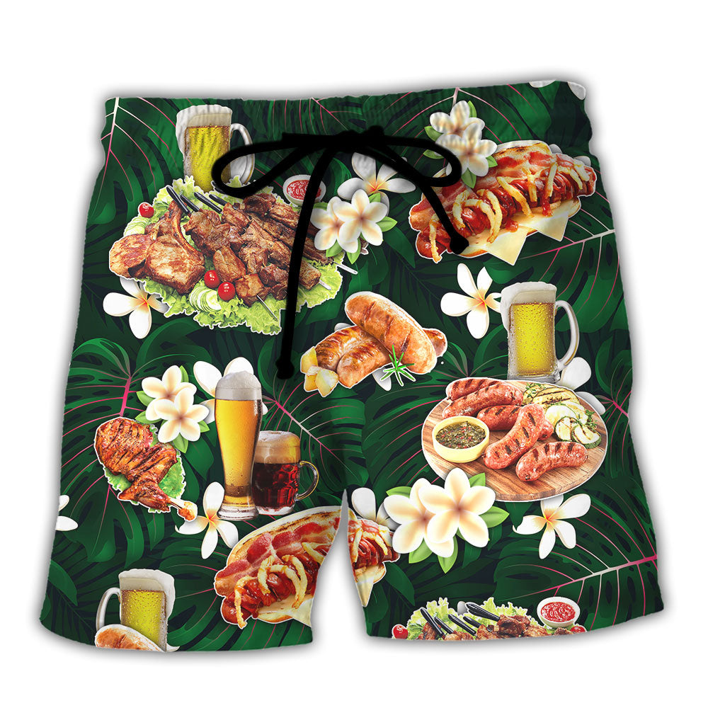 Barbecue Food Meat That's What I Do I Drink I Grill And I Know Things - Beach Short Reefox