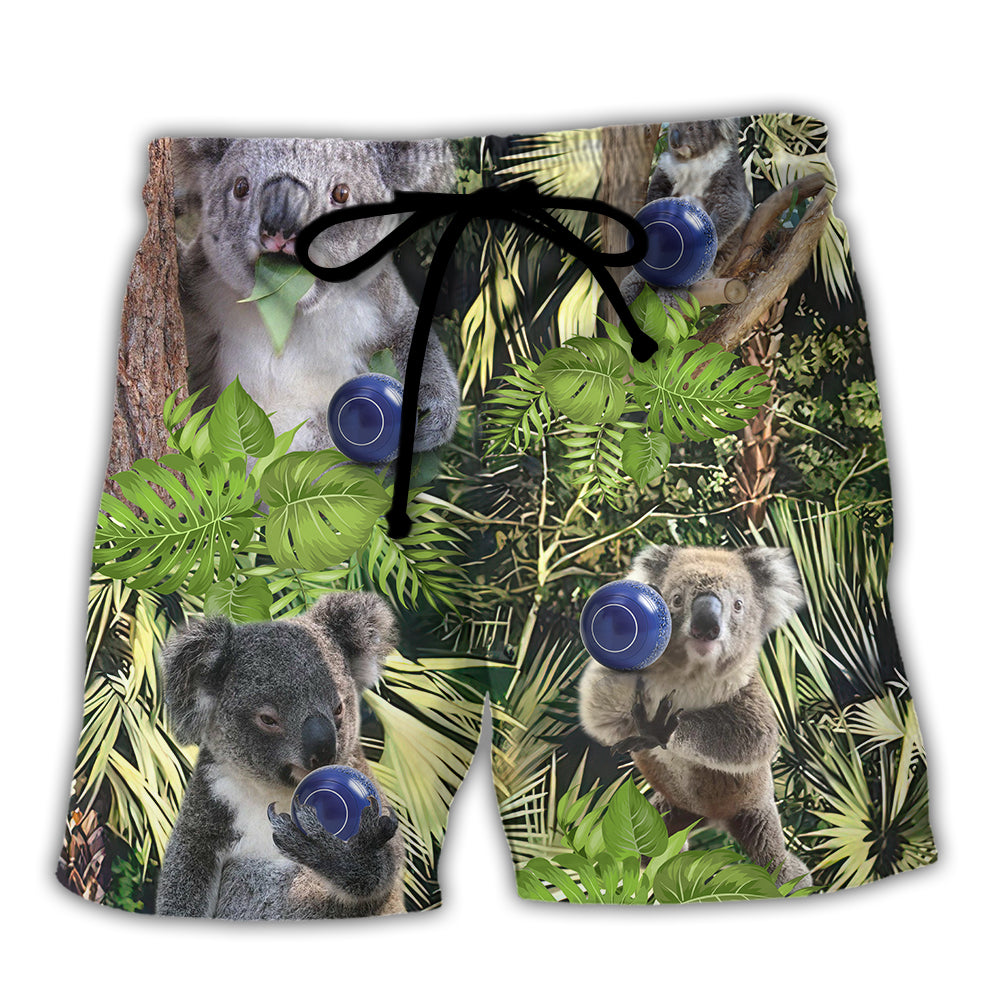 Lawn Bowling Koala In Jungle Play Lawn Bowling - Beach Short Reefox - Owls Matrix LTD