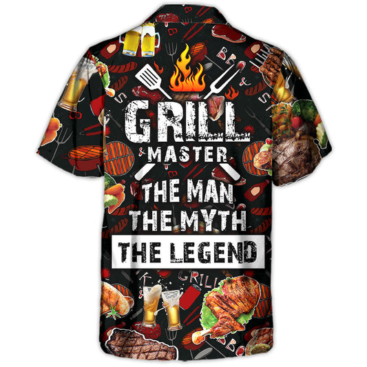Barbecue Food Grill Master BBQ The Man The Myth The Legend - Hawaiian Shirt