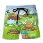 Groundhog Day Cute Happy Day Grass Garden - Beach Short Reefox - Owls Matrix LTD