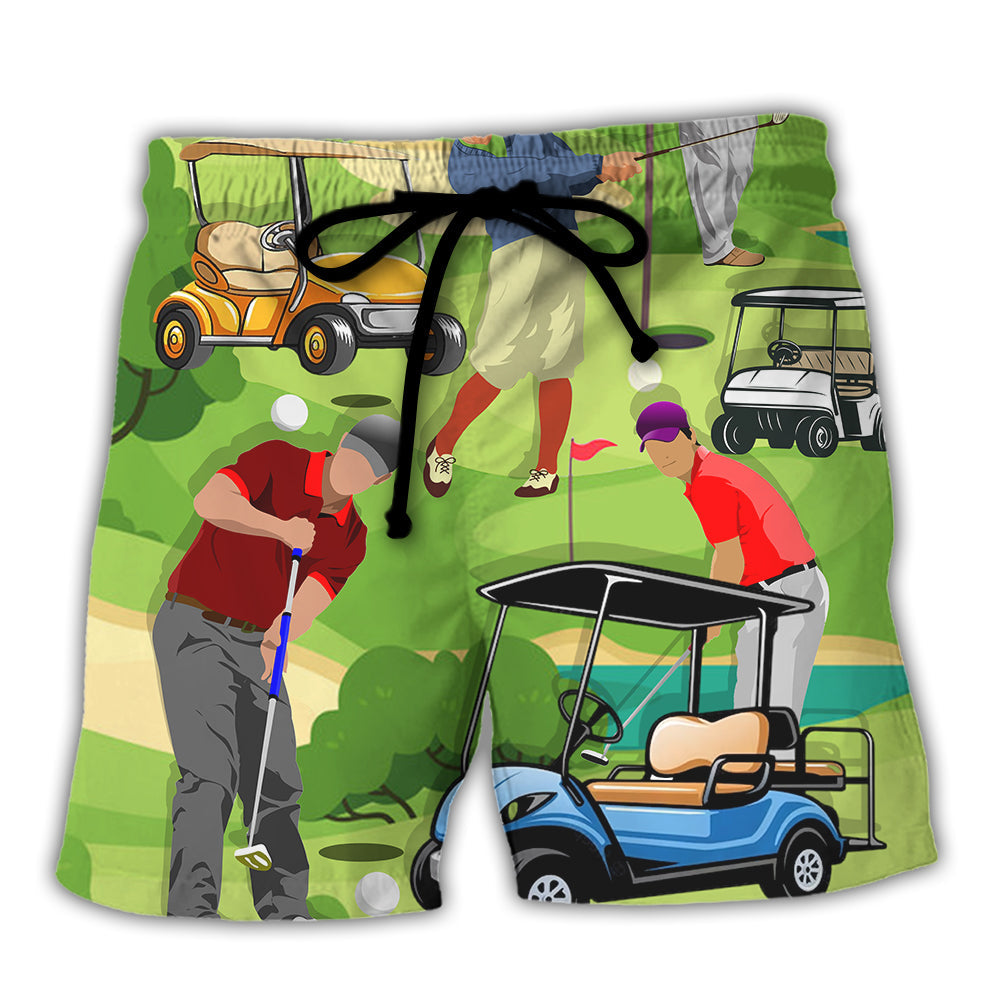 Golf They See Me Rollin They Hatin Funny Golfers Funny Quotes Lover Golf - Beach Short Reefox