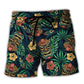 Tiki Hawaii Tropical Leaf Style - Beach Short Reefox - Owls Matrix LTD