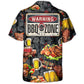 Barbecue Food Meat BBQ Warning BBQ Zone - Hawaiian Shirt