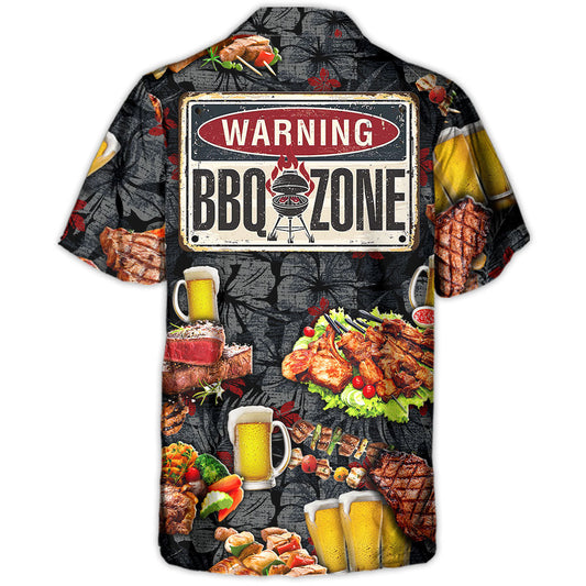 Barbecue Food Meat BBQ Warning BBQ Zone - Hawaiian Shirt
