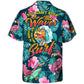 Surfing Funny Flamingo You Can't Stop The Waves But You Can Learn To Surf - Hawaiian Shirt