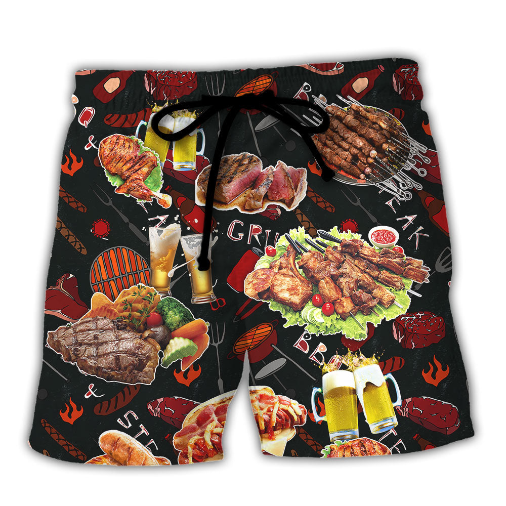 Barbecue Food Grill Master BBQ The Man The Myth The Legend - Beach Short Reefox