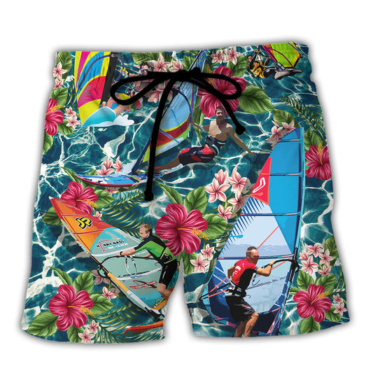 WindsurfingThe Wind Is Calling I Must Go Windsurf Gift Lovers Windsurfing - Beach Short Reefox