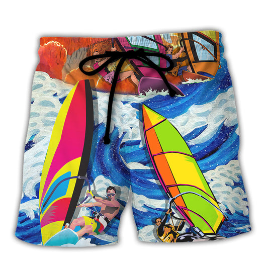 Windsurfing Life Begins At 25 Knots Lovers Windsurfing - Beach Short Reefox