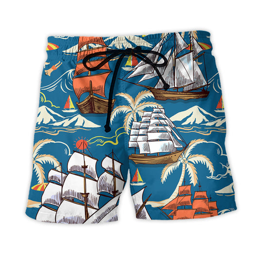 Sailing - Sailing Saved Me From Being A Pornstar Now I'm Just A Sailor - Beach Short Reefox