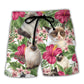 Cat Tropical Floral Lovely Siamese Cat - Beach Short Reefox - Owls Matrix LTD