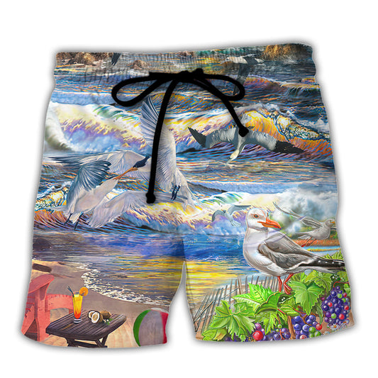 Beach - Today I Will Be Happier Than A Seagull With A French Fry - Beach Short