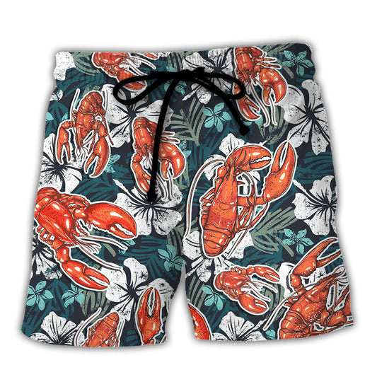 Lobster When Life Gives You Lemons Order The Lobster Tail Tropical Vibe Amazing Style - Beach Short Reefox