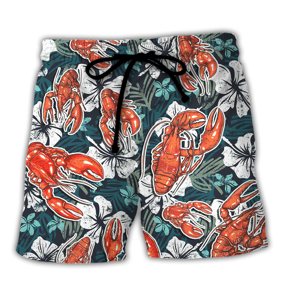 Lobster When Life Gives You Lemons Order The Lobster Tail Tropical Vibe Amazing Style - Beach Short Reefox
