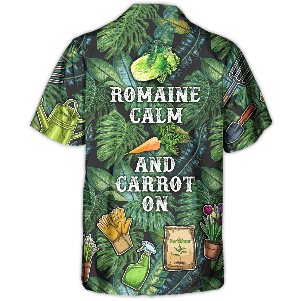 Gardening Romaine Clam And Carrot On Vintage Art - Hawaiian Shirt