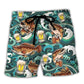 Fishing Beer Fishing Solves Most Of My Problems Beer Solves The Rest - Beach Short Reefox