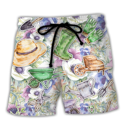 Gardening I Love Gardening From My Head Tomatoes Vintage Art - Beach Short Reefox