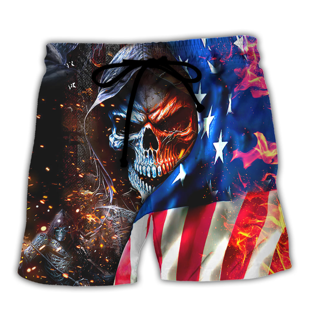 Skull If This Flag Offends You I'll Help You Pack - Beach Short Reefox