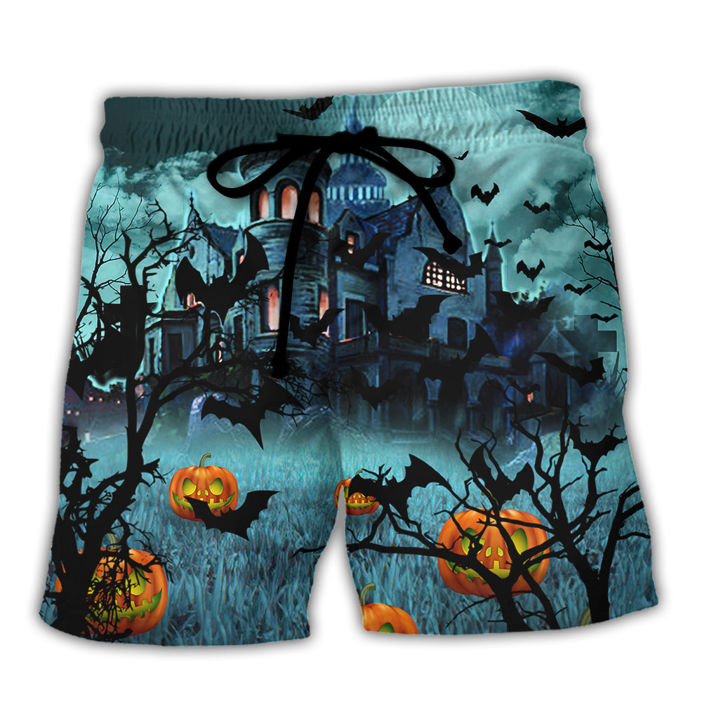 Halloween Night Dark Pumpkin - Beach Short Reefox - Owls Matrix LTD
