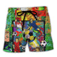 Soccer Style Colorful Lover Art - Beach Short Reefox - Owls Matrix LTD