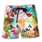 Christmas In July Snowman Ice Cream Funny Summer - Beach Short Reefox