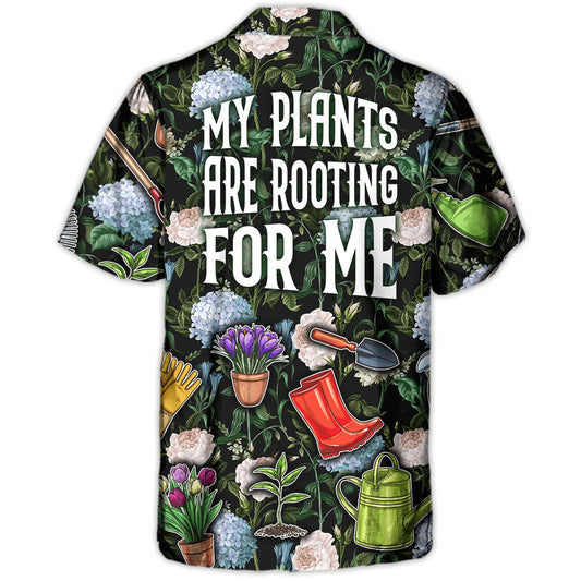 Gardening My Plants Are Rooting For Me Vintage Art - Hawaiian Shirt