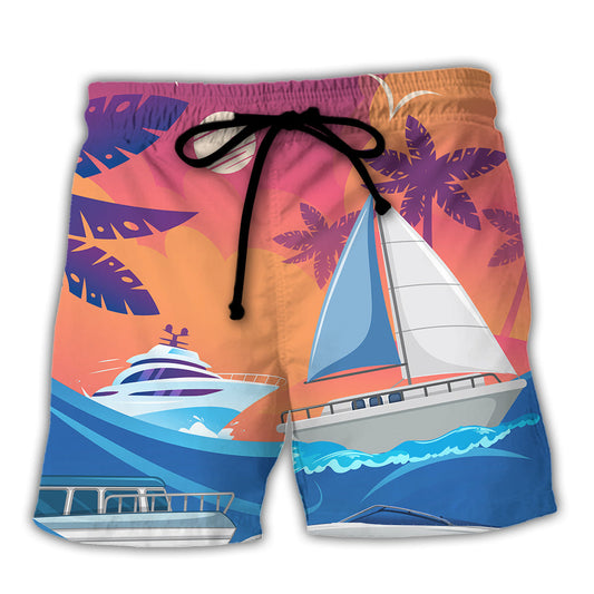 Yachting Saved Me From Being a Pornstar Funny Yachting Quote Gift Lover Beach - Beach Short Reefox