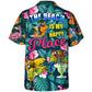 Parrot Funny Drinking Cocktails The Beach Is My Happy Place Tropical Style - Hawaiian Shirt