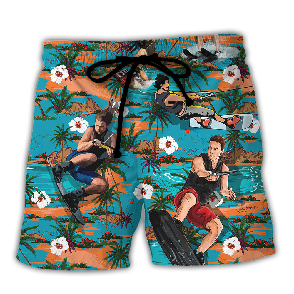 Waterskiing Ski Dad Just Like Regular Dad But Much Cooler Lover Waterski - Beach Short Reefox