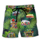 Camping Funny Hippie Stay Trippy Little Hippie Tropical - Beach Short Reefox