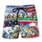 Horse USA Flag Horse Racing Amazing Seat Lover Art Style - Beach Short Reefox - Owls Matrix LTD