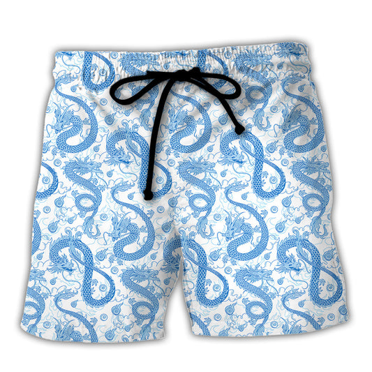 DnD Blue Dragon And White - Beach Short