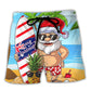 Christmas In July Santa Let's Surf Summer Vibe - Beach Short Reefox