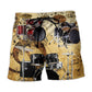 Drum Music Note Vintage Style - Beach Short Reefox - Owls Matrix LTD