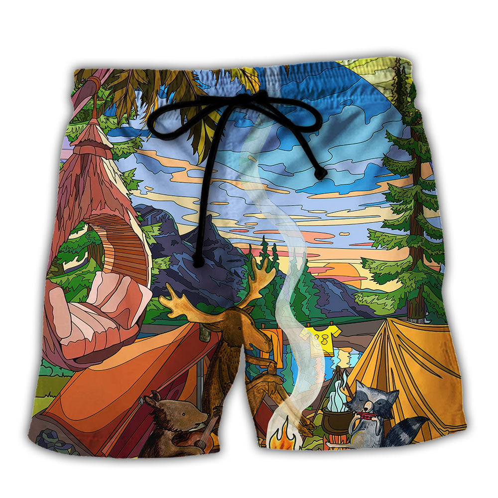 Camping If You Think I'm Nutty You Should See The Rest Of My Camping Friends - Beach Short Reefox