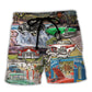 Car Classic Car Life Art Style - Beach Short Reefox - Owls Matrix LTD