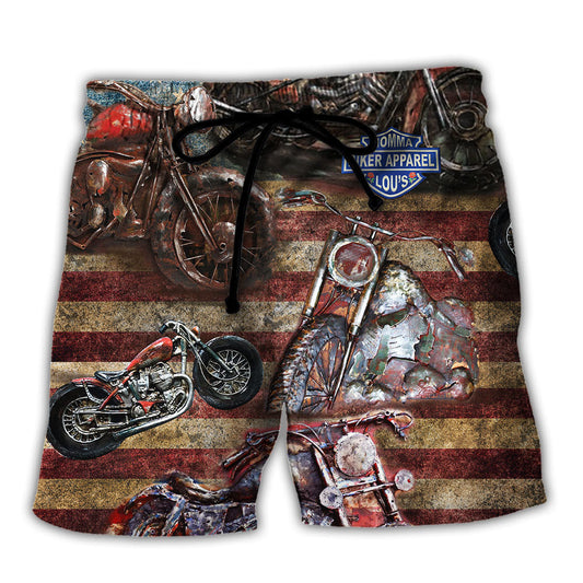 Motorcycle No Plans No Maps America Style - Beach Short Reefox - Owls Matrix LTD