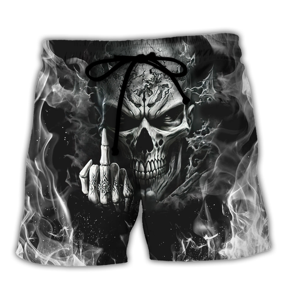 Skull Warning I'm An AXX If You Don't Want Your Feelings Hurt Back Off - Beach Short Reefox
