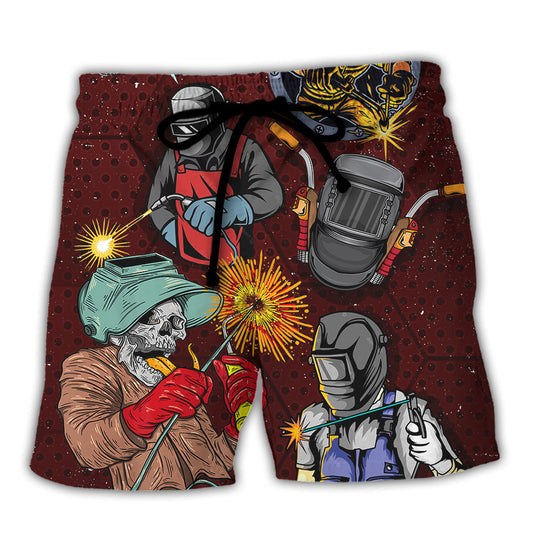 Welding Saved Me From Being a Pornstar Funny Welding Quote Gift Lover Welding - Beach Short Reefox