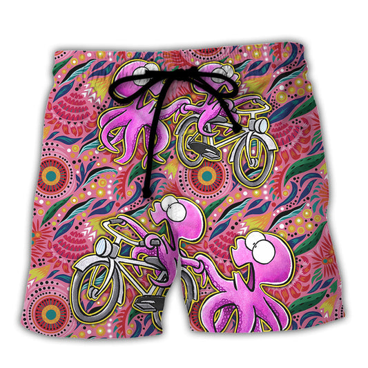 Octopus Ride Cycling Vibe Tropical Art - Beach Short Reefox - Owls Matrix LTD