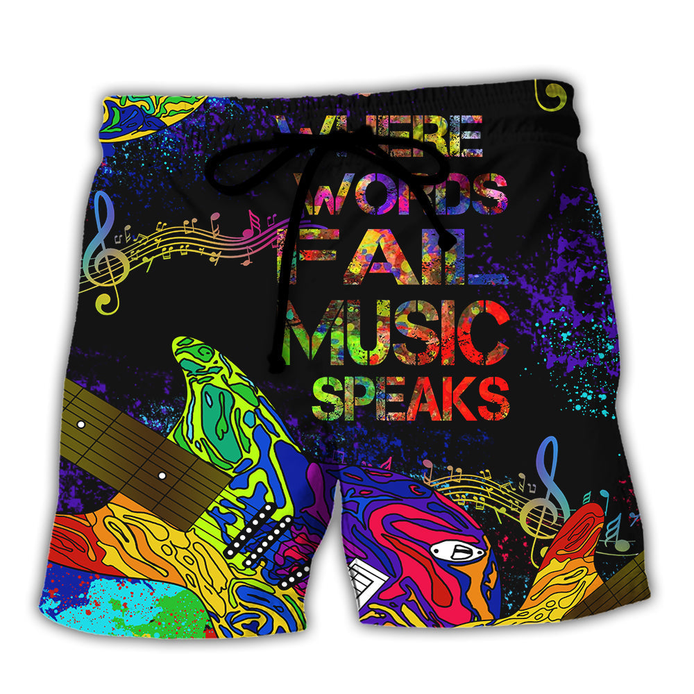 Music Speaks Style - Beach Short Reefox - Owls Matrix LTD